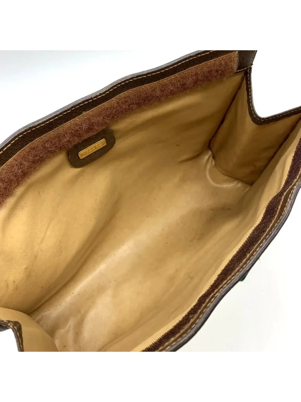 Gucci 014 56 Clutch GG Supreme Canvas Vintage Brown